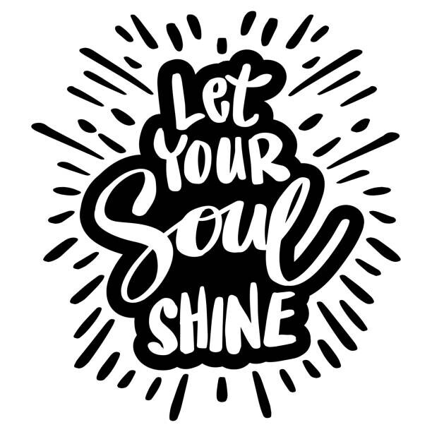 Handini_Atmodiwiryo Plakát, Obraz - Let your soul shine, hand lettering., Handini_Atmodiwiryo, 40 × 40 cm