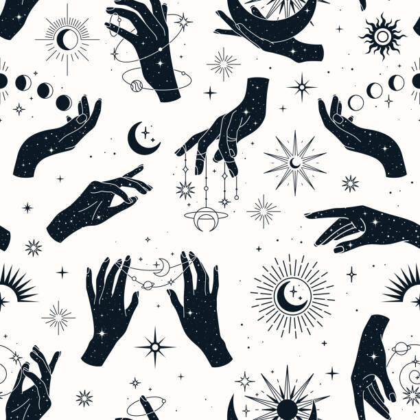 DaryaGribovskaya Plakát, Obraz - Vector seamless pattern with couple and, DaryaGribovskaya, 40 × 40 cm