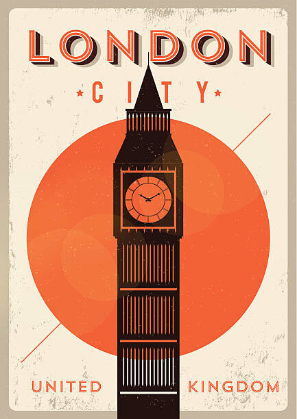 kursatunsal Plakát, Obraz - Vintage Big Ben, London City Poster, kursatunsal, 30 × 40 cm