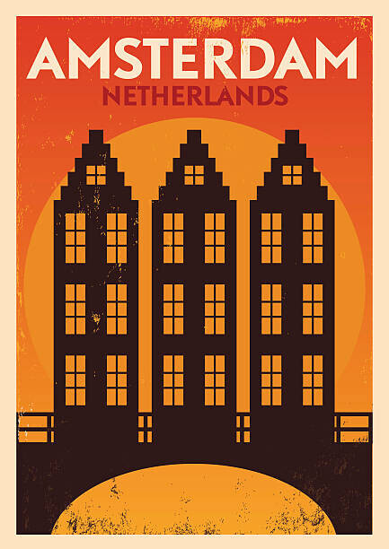 kursatunsal Plakát, Obraz - Typographic Amsterdam City Poster Design, kursatunsal, 30 × 40 cm