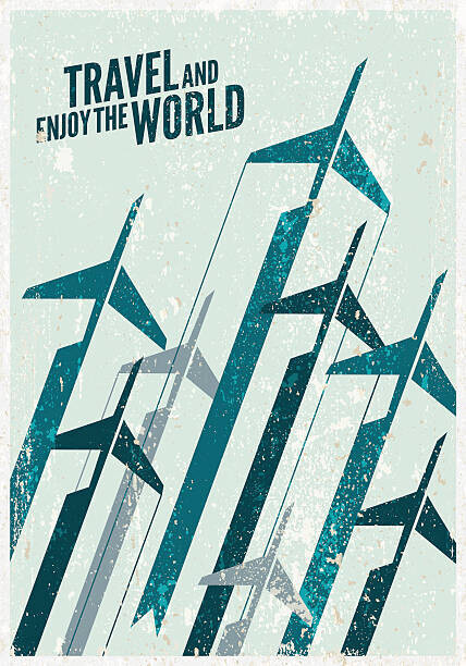 Archiwiz Plakát, Obraz - Vintage Travel poster. Stylized airplane illustration, Archiwiz, 26.7 × 40 cm