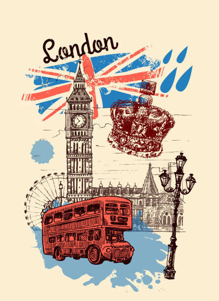 Margarita_Tkachenko Plakát, Obraz - london sketch illustration, Margarita_Tkachenko, 30 × 40 cm