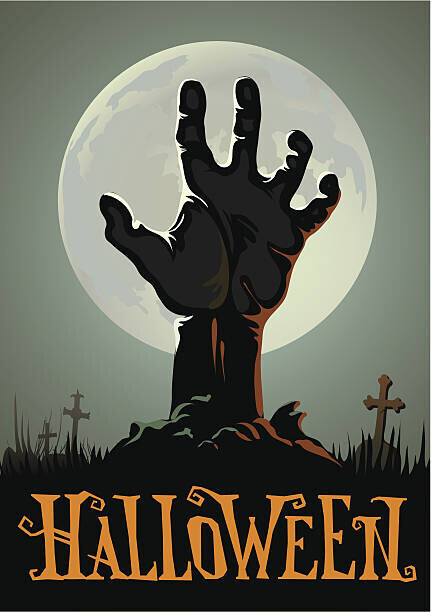 il67 Plakát, Obraz - Halloween background with a zombie hand, il67, 26.7 × 40 cm
