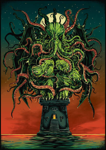 Man_Half-tube Plakát, Obraz - Cthulhu kraken, Man_Half-tube, 30 × 40 cm