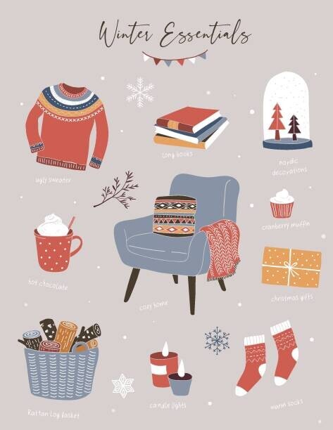 ma_rish Plakát, Obraz - Nordic, Scandinavian winter elements and Hygge, ma_rish, 30 × 40 cm