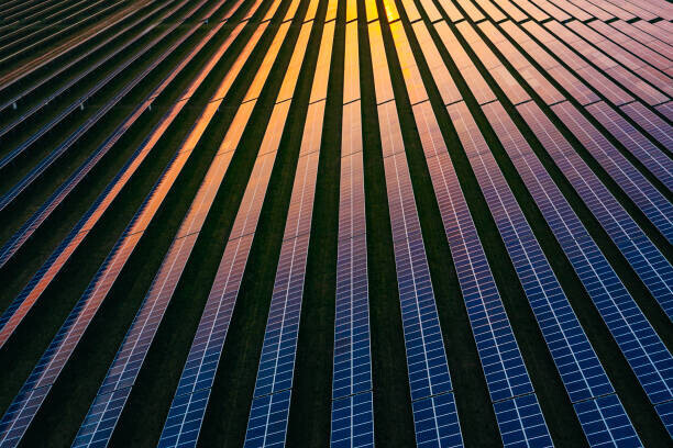Justin Paget Plakát, Obraz - Solar panels at dusk, Justin Paget, 40 × 26.7 cm