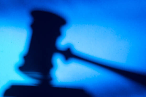Aitor Diago Plakát, Obraz - Silhouette of a judge's gavel. Cryptocurrencies, Aitor Diago, 40 × 26.7 cm