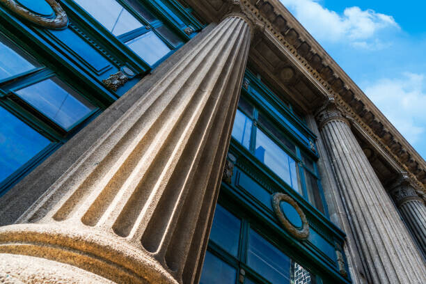 fanjianhua Plakát, Obraz - Grey marble column details on building, fanjianhua, 40 × 26.7 cm