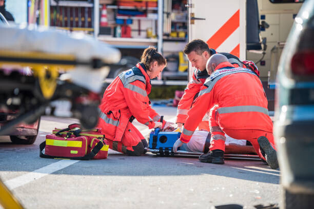 simonkr Plakát, Obraz - Paramedics providing first aid, simonkr, 40 × 26.7 cm