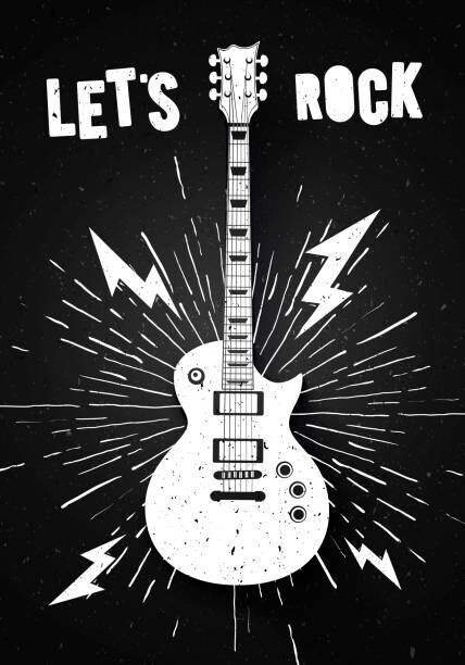 Hase-Hoch-2 Plakát, Obraz - Vector Illustration Lets Rock Music Print, Hase-Hoch-2, 26.7 × 40 cm