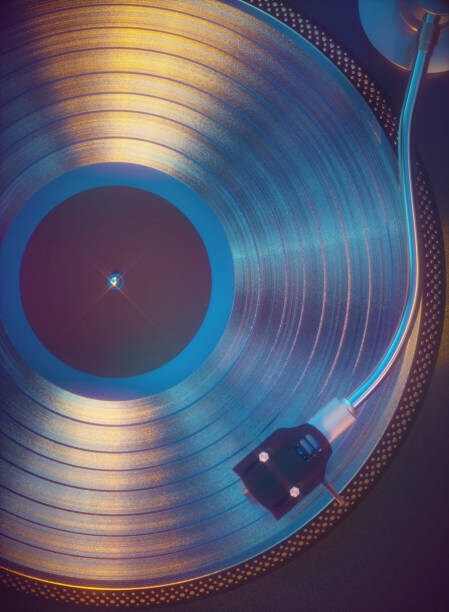 KTSDESIGN/SCIENCE PHOTO LIBRARY Plakát, Obraz - Vinyl record being played, illustration, KTSDESIGN/SCIENCE PHOTO LIBRARY, 30 × 40 cm