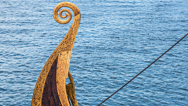 BlackAperture Plakát, Obraz - Viking ship stern or bow with sea background, BlackAperture, 40 × 22.2 cm