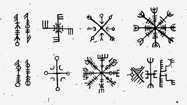 LisaAlisa_ill Plakát, Obraz - Futhark norse islandic and viking runes, LisaAlisa_ill, 40 × 22.2 cm