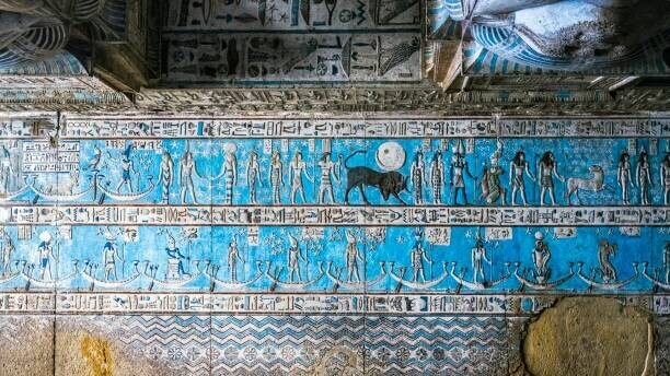 Abdelrahman Hassanein Plakát, Obraz - The Roof of Hathor Temple. Aka Dendera temple, Abdelrahman Hassanein, 40 × 22.2 cm