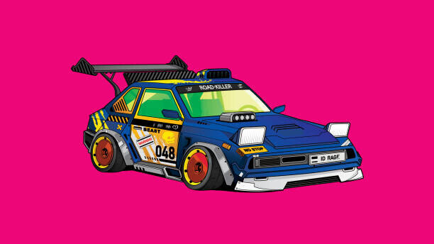 Man_Half-tube Plakát, Obraz - Drift car, sport car, Man_Half-tube, 40 × 22.2 cm