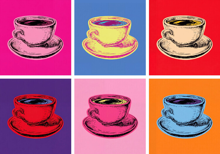 vasya_ Plakát, Obraz - Set Coffee Mug Vector Illustration Pop Art Style, vasya_, 40 × 26.7 cm