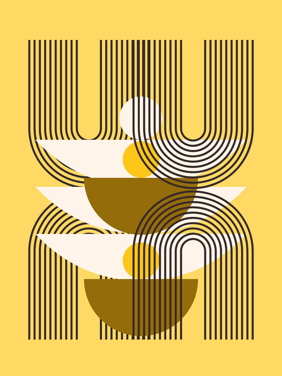 Little Dean Plakát, Obraz - Mid Century In Yellow, Little Dean, 30 × 40 cm