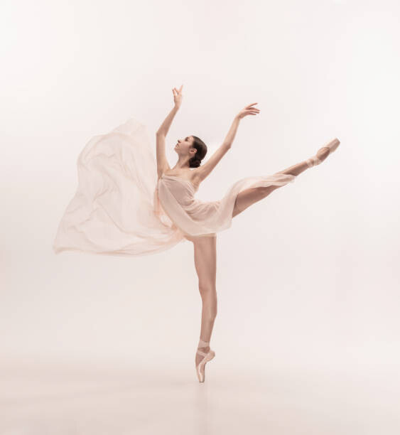 master1305 Plakát, Obraz - Young graceful tender ballerina on white, master1305, 40 × 40 cm