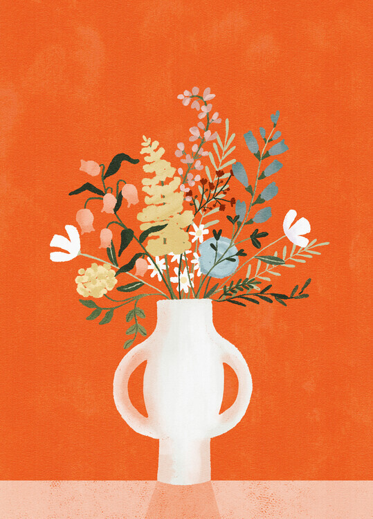 Goed Blauw Plakát, Obraz - Flowers in Vase, Red, Goed Blauw, 30 × 40 cm