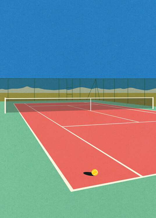 Rosi Feist Plakát, Obraz - Tennis Court In the Desert, Rosi Feist, 30 × 40 cm