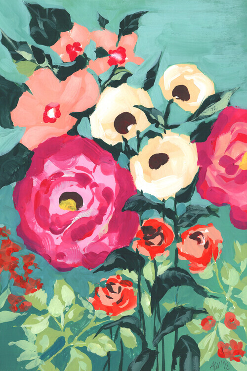 Ania Zwara Plakát, Obraz - Viva Magenta Peonies, Ania Zwara, 26.7 × 40 cm
