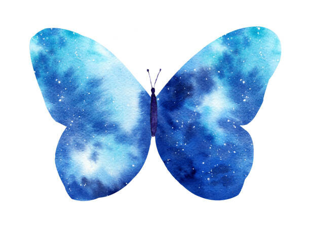 tanialerro Plakát, Obraz - Watercolor galaxy butterfly isolated on the, tanialerro, 40 × 30 cm