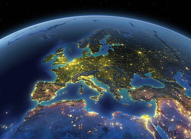 Matthias Kulka Plakát, Obraz - Earth at night Europe, Matthias Kulka, 40 × 30 cm