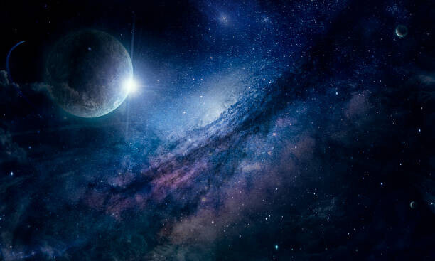 Margarita Balashova Plakát, Obraz - planet and nebula in space,, Margarita Balashova, 40 × 24 cm