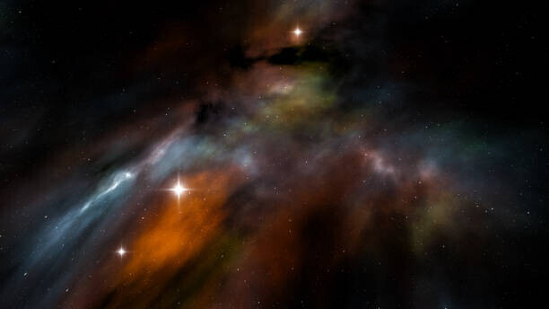 magann Plakát, Obraz - night sky with stars and nebula, magann, 40 × 22.2 cm