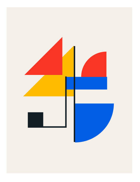 undefined undefined Plakát, Obraz - Abstract modern Bauhaus posters or print., undefined undefined, 30 × 40 cm