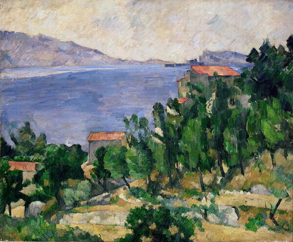 Cezanne, Paul Plakát, Obraz - View of Mount Marseilleveyre and the Isle of Maire, c.1882-85, Cezanne, Paul, 40 × 33.2 cm