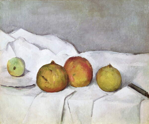 Cezanne, Paul Plakát, Obraz - Fruit on a Cloth, c.1890, Cezanne, Paul, 40 × 33.2 cm