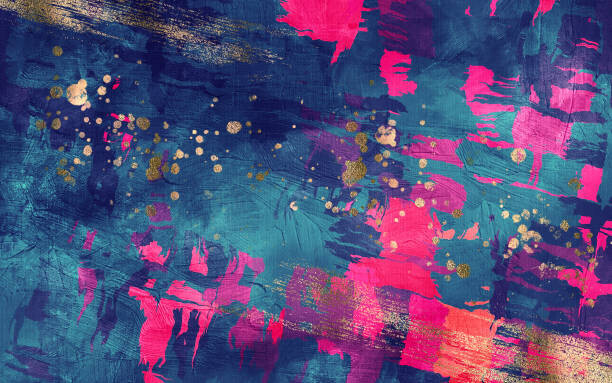oxygen Plakát, Obraz - Abstract dark blue and magenta texture, oxygen, 40 × 26.7 cm