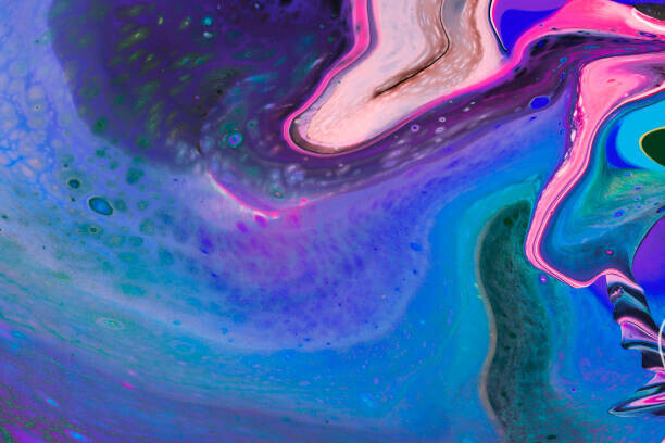 bee32 Plakát, Obraz - Colorful paint fluid art and background material, bee32, 40 × 26.7 cm