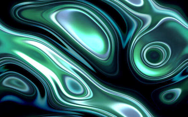 oxygen Plakát, Obraz - Abstract Vibrant Neon Blue Green Morphing, oxygen, 40 × 26.7 cm