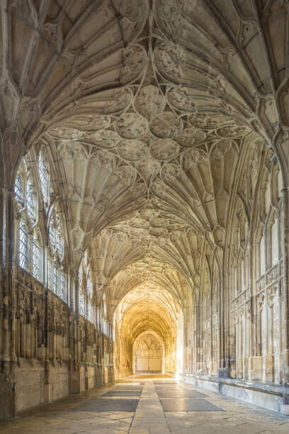 Julian Elliott Photography Plakát, Obraz - Fan vaulting in Gloucester cathedral cloister., Julian Elliott Photography, 26.7 × 40 cm