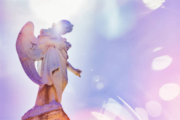 Robbie Goodall Plakát, Obraz - Angel looking down on a graves at a cemetery, Robbie Goodall, 40 × 26.7 cm