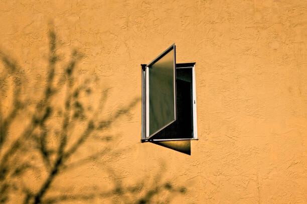 Thomas Winz Plakát, Obraz - Open window on a orange wall, Thomas Winz, 40 × 26.7 cm