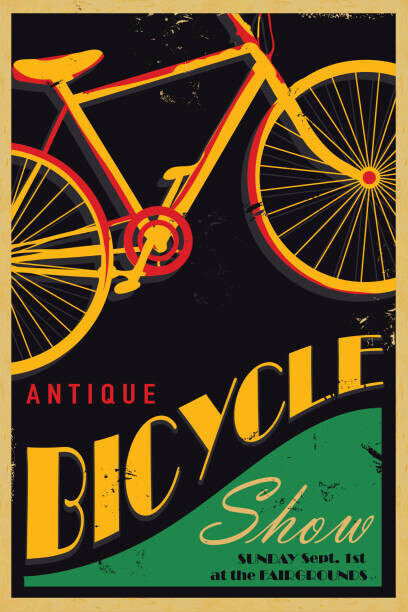 JDawnInk Plakát, Obraz - Antique bicycle poster design template, JDawnInk, 26.7 × 40 cm