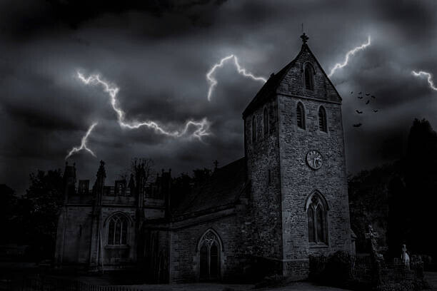 Hans Neleman Plakát, Obraz - A composite of a church in England., Hans Neleman, 40 × 26.7 cm