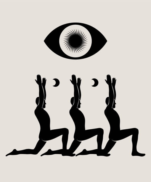 Alina Beketova Plakát, Obraz - Man doing yoga abstract poster. Monochrome, Alina Beketova, 33.3 × 40 cm