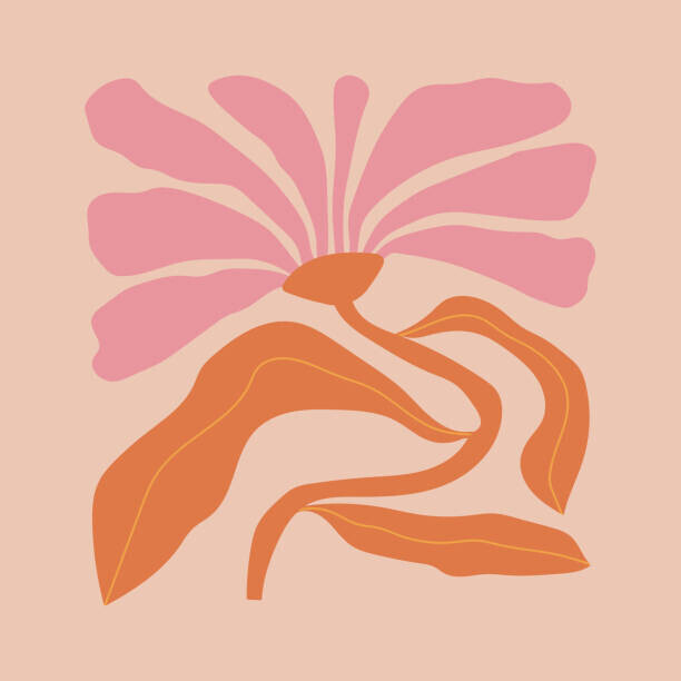 verodika Plakát, Obraz - Abstract flower poster in groovy trippy, verodika, 40 × 40 cm