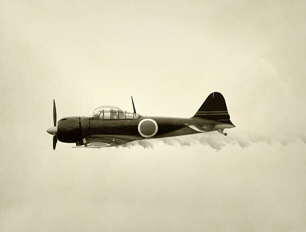 MMADIA Plakát, Obraz - Old Japanese fighter plane, MMADIA, 40 × 30 cm