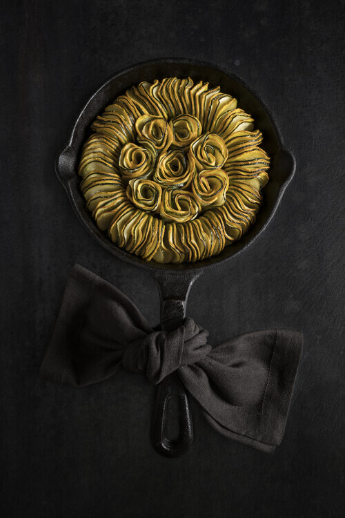 Diana Popescu Plakát, Obraz - Yellow and green zucchini ratatouille flower, Diana Popescu, 26.7 × 40 cm