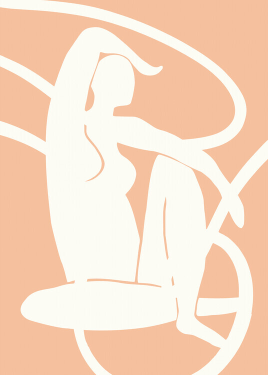 Pictufy Studio Plakát, Obraz - Pictufy Studio Woman Line Peach Fuzz, 30 × 40 cm