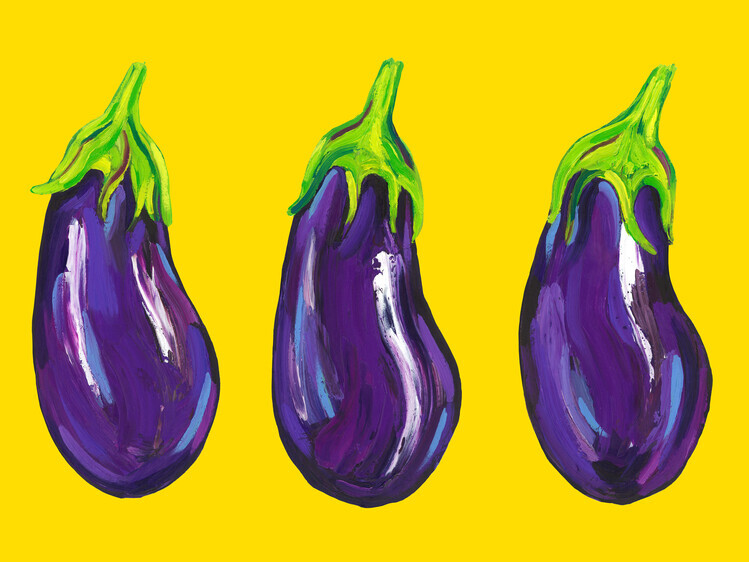 Alice Straker Plakát, Obraz - Aubergines, Alice Straker, 40 × 30 cm