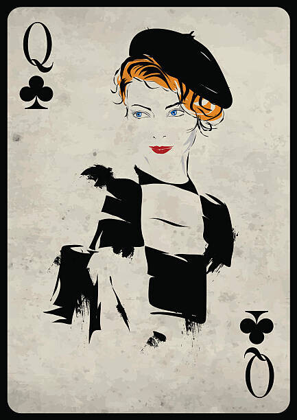 Verlen4418 Plakát, Obraz - The girl in retro style. Playing card, Verlen4418, 30 × 40 cm
