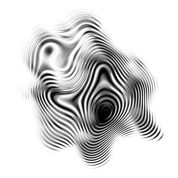 oxygen Plakát, Obraz - Abstract Wave Blob Striped Motion Curves, oxygen, 40 × 40 cm