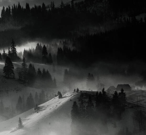 romeo-f Plakát, Obraz - Beautiful winter landscape in the mountains., romeo-f, 40 × 40 cm