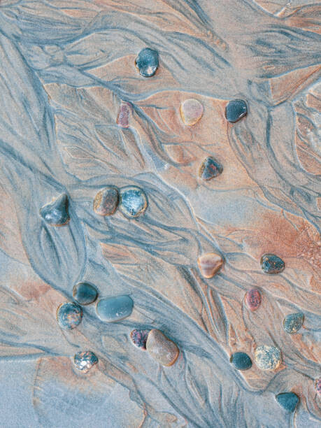 Johner Images Plakát, Obraz - Close-up of pebbles and textured sand, Johner Images, 30 × 40 cm